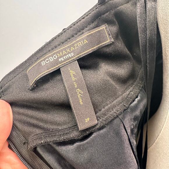 Women "BCBG Maxazria" black spaghetti straps sequin short dress Y2K - Picture 6 of 7